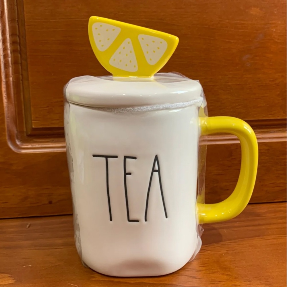 RAE DUNN TEA - LEMON TOPPER MUG - NEW